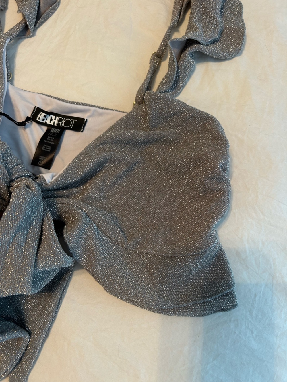 Beach Riot Silver Sparkle Ruffle Bikini Set - Picture 7 of 13